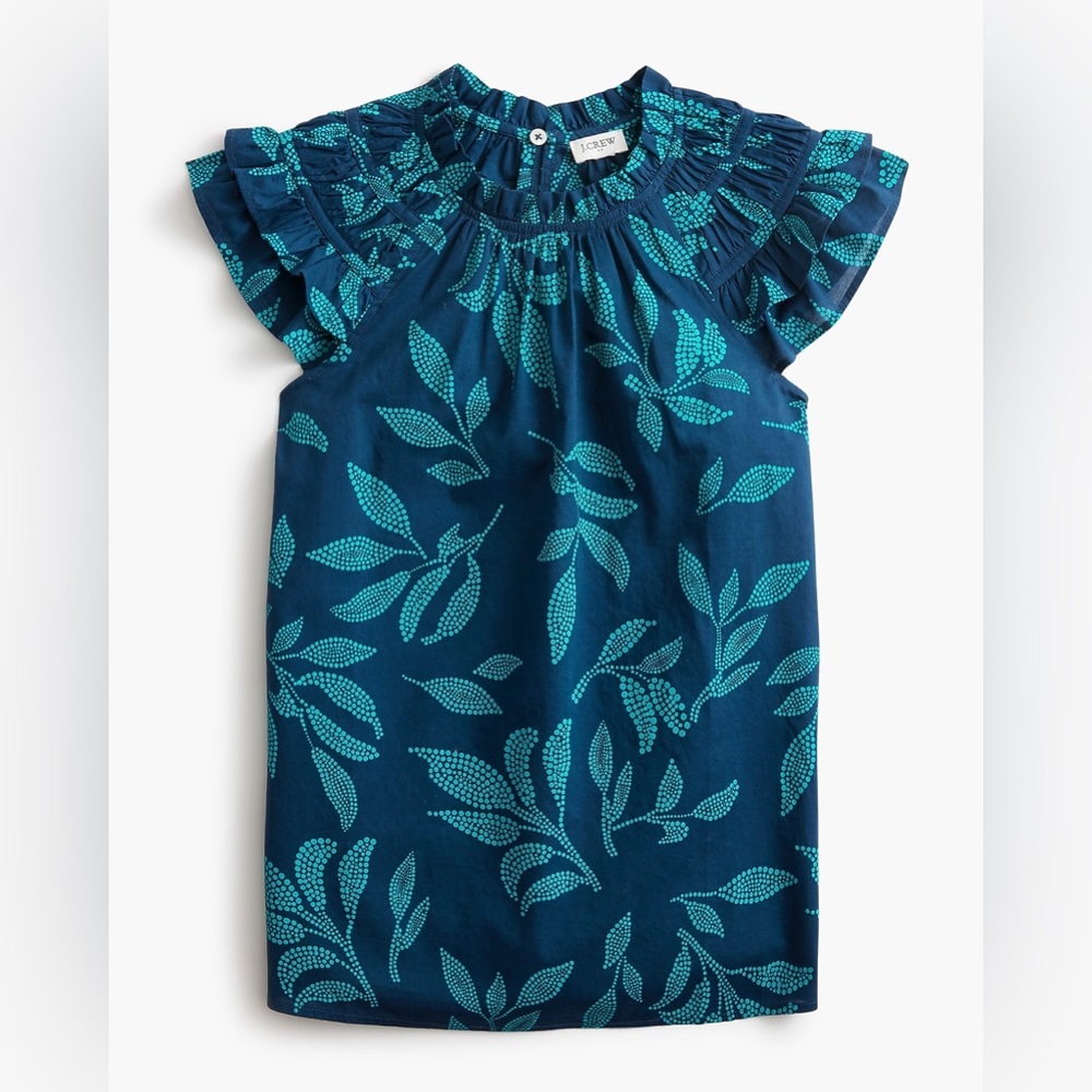J. Crew Flutter Sleeve Top in Green size Small. New with tag